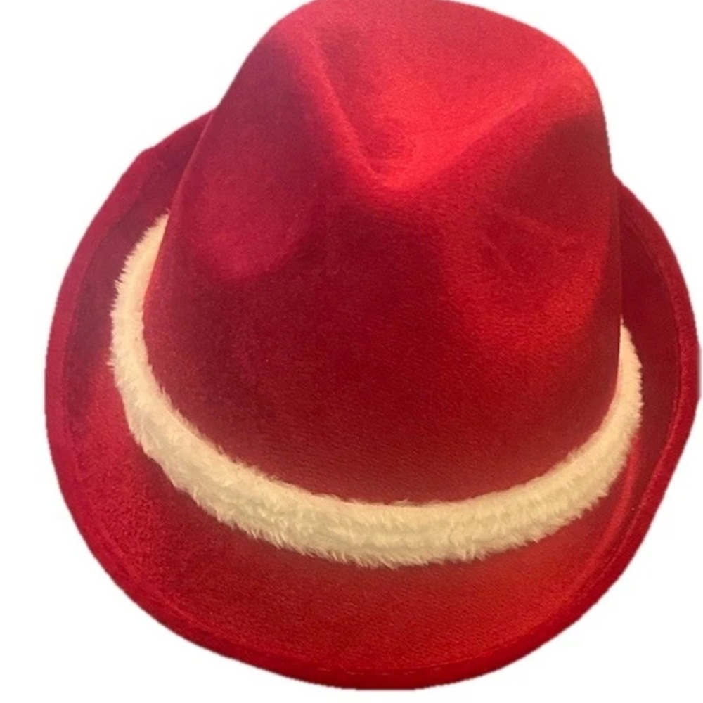 Red and White Fedora Hat